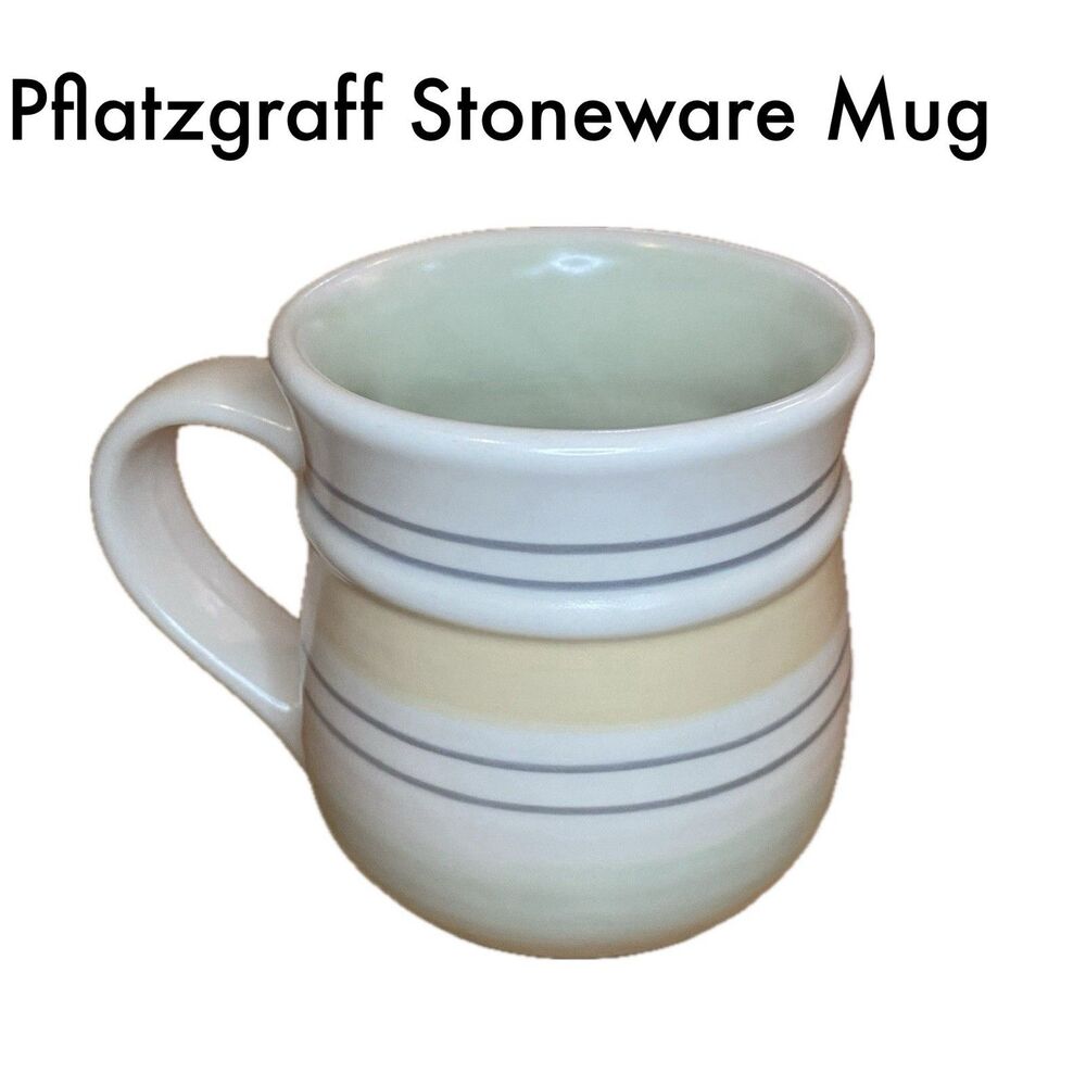 Vintage Pfaltzgraff Mexico Stripe Stoneware Mug Southwestern Boho 14oz